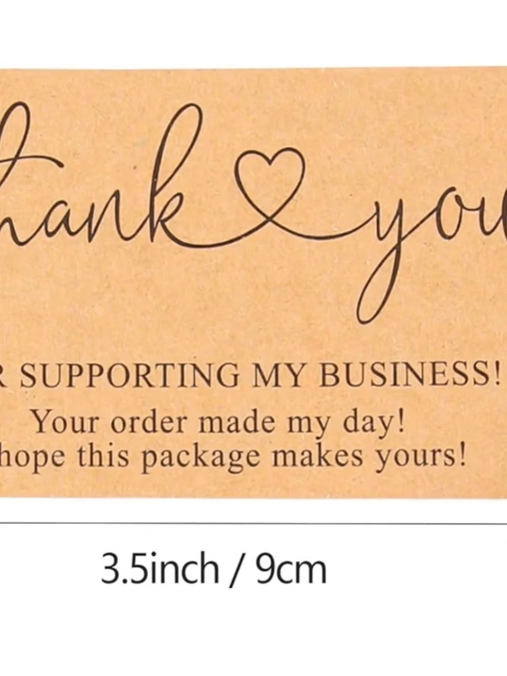 200 bulkThank You Kraft Business Cards - Brown Thank You Notes